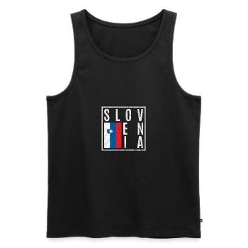 Slovenia - Men's Premium Organic Tank Top - black - Front - AI Model Male 178 light (178cm)