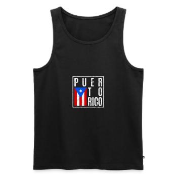 Puerto Rico - Männer Premium Bio Tank Top - Schwarz - Vorne - Michal (187cm)