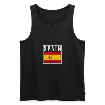 Espagne - Débardeur bio Premium Homme - noir - Devant - AI Model Male 178 light (178cm)