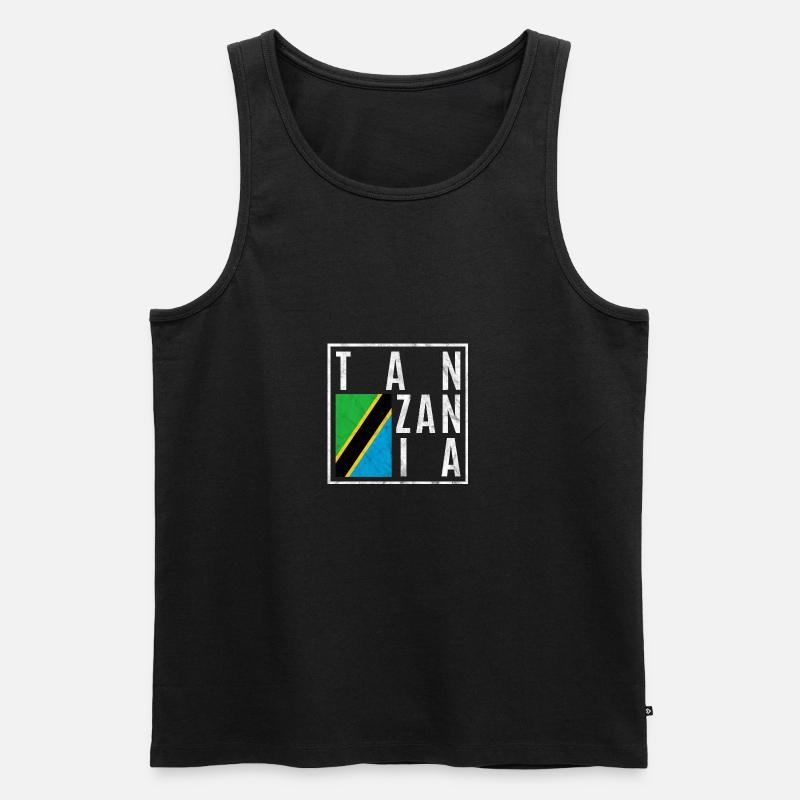 Tansania - Männer Premium Bio Tank Top - Schwarz