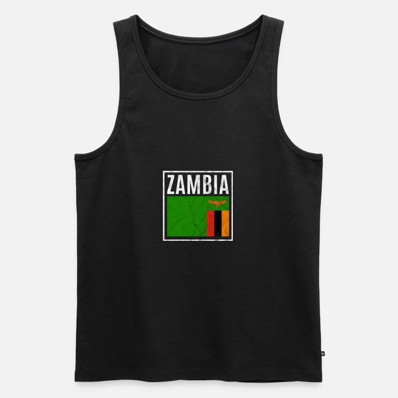 Sambia - Männer Premium Bio Tank Top - Schwarz