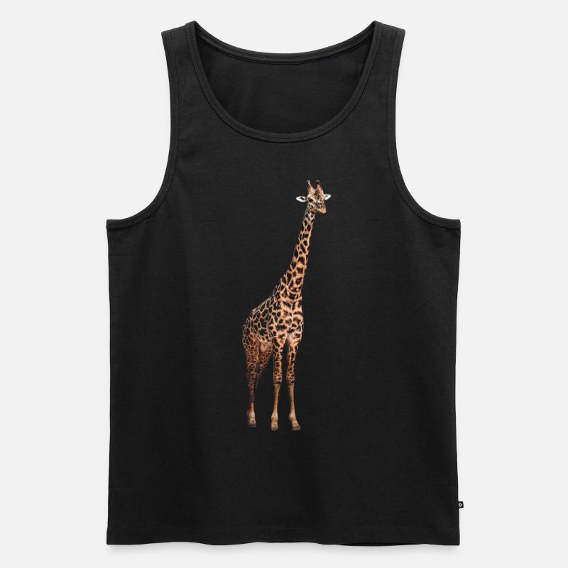 Giraffe Tier - Männer Premium Bio Tank Top - Schwarz