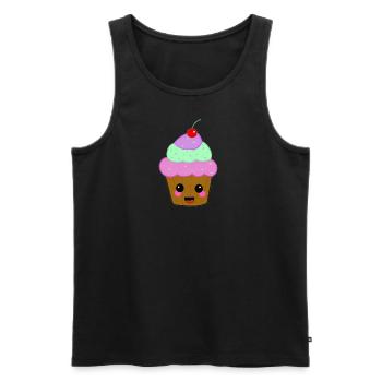 Muffin mit rosa Wangen - Männer Premium Bio Tank Top - Schwarz - Vorne - AI Model Male 178 light (178cm)