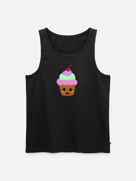Muffin mit rosa Wangen - Männer Premium Bio Tank Top - Schwarz