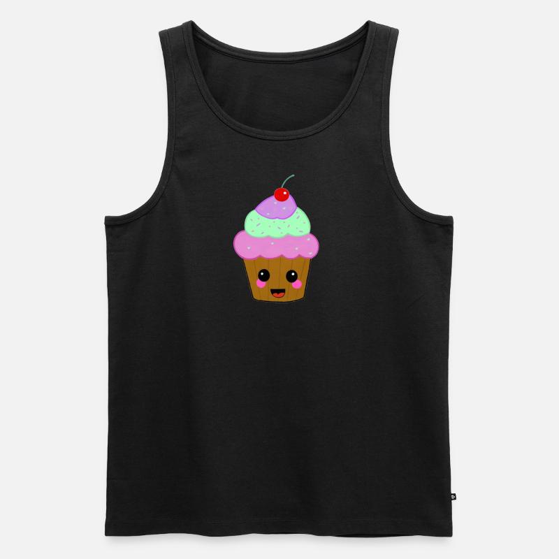 Muffin mit rosa Wangen - Männer Premium Bio Tank Top - Schwarz