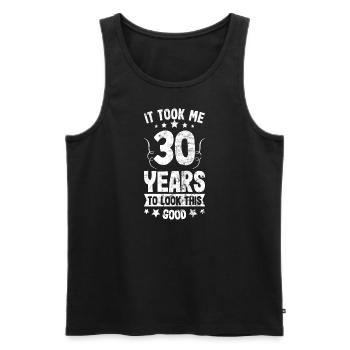 30 Jahre alt 30ter Geburtstag Idee zum Geburtstag - Männer Premium Bio Tank Top - Schwarz - Vorne - Michal (187cm)