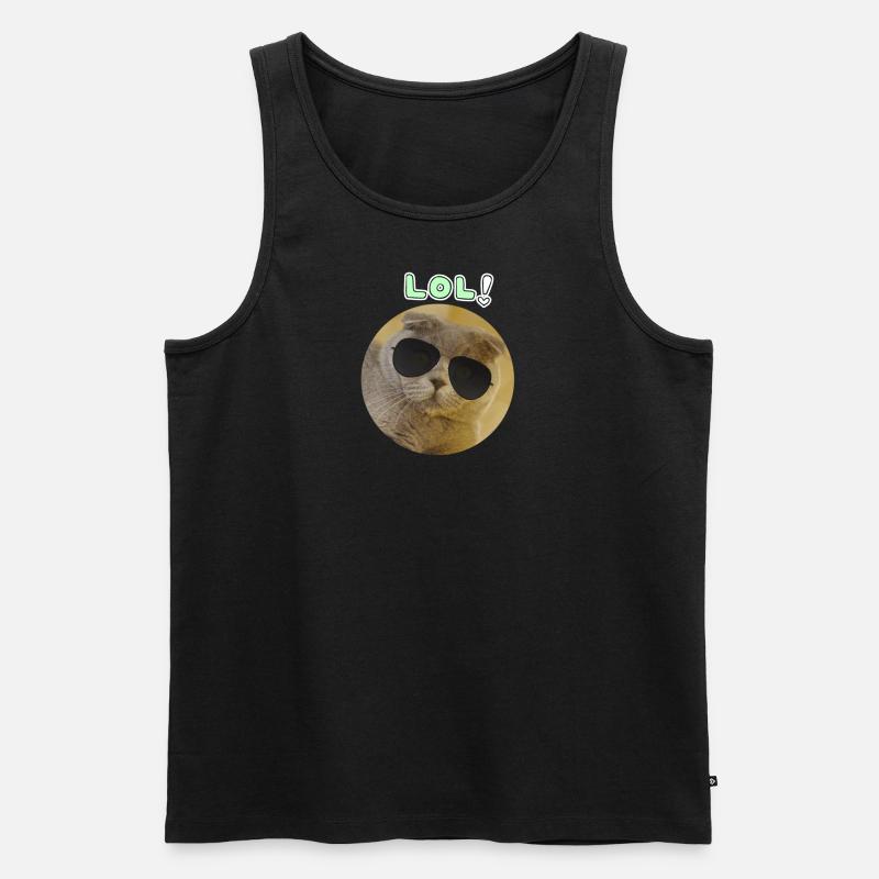 Modern Cat - Männer Premium Bio Tank Top - Schwarz