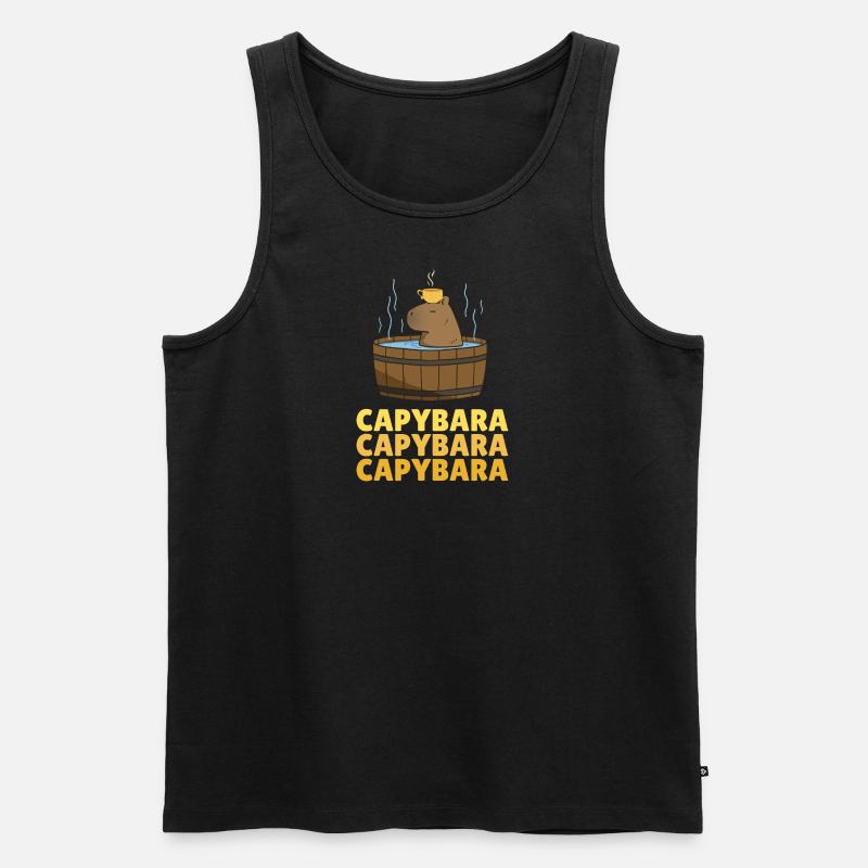 Capybara Capybara Capybara - Männer Premium Bio Tank Top - Schwarz