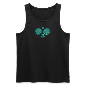 Tischtennis, Ping Pong Schläger und Ball - Männer Premium Bio Tank Top - Schwarz - Vorne - Michal (187cm)