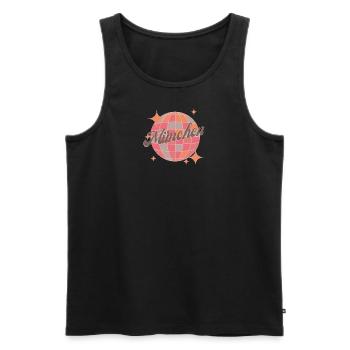 Munich City Retro Vintage pink party city - Men's Premium Organic Tank Top - black - Front - AI Model Male 178 light (178cm)