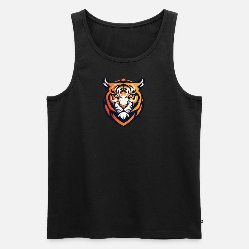 Logo Löwe - Männer Premium Bio Tank Top - Schwarz