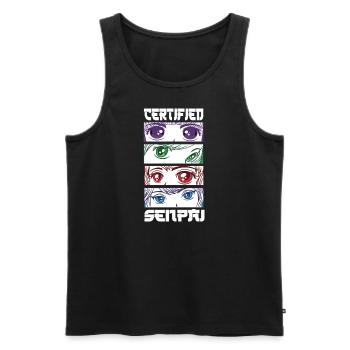 Certified Senpai Anime Manga Zertifizierter Senpai - Männer Premium Bio Tank Top - Schwarz - Vorne - Michal (187cm)