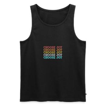 Choose Joy Inspirational Retro Comfort Mental - Männer Premium Bio Tank Top - Schwarz - Vorne - AI Model Male 178 light (178cm)