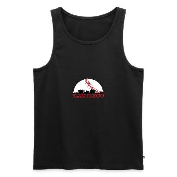 Slam Diego Baseball - Men's Premium Organic Tank Top - black - Front - Michal (187cm)