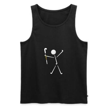 joueur de hockey sur gazon heureux-joueur de hockey sur gazon - Débardeur bio Premium Homme - noir - Devant - Michal (187cm)