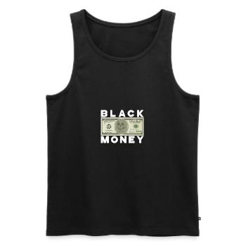 BLACK MONEY - Débardeur bio Premium Homme - noir - Devant - AI Model Male 178 light (178cm)