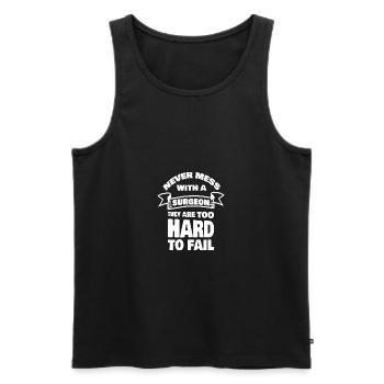 Surgeon - Men's Premium Organic Tank Top - black - Front - Michal (187cm)