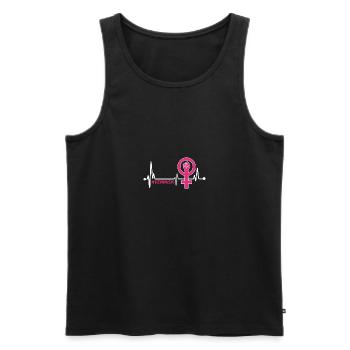 Féminisme Heartbeat - Débardeur bio Premium Homme - noir - Devant - Michal (187cm)