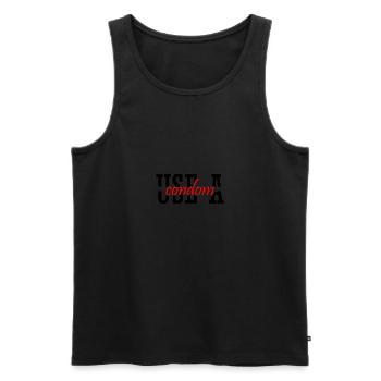 Sarcastic Use A Condom - Men's Premium Organic Tank Top - black - Front - AI Model Male 178 light (178cm)