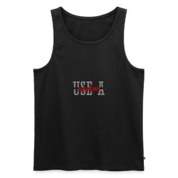 Sarcastic Use A Condom - Men's Premium Organic Tank Top - black - Front - AI Model Male 178 light (178cm)