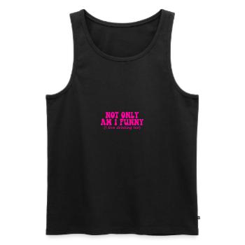 Retro not only am i funny i love drinking too - Men's Premium Organic Tank Top - black - Front - Michal (187cm)