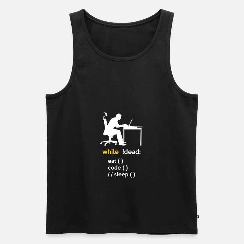 Eat Sleep Code Repeat Coder Programmer Software De - Männer Premium Bio Tank Top - Schwarz