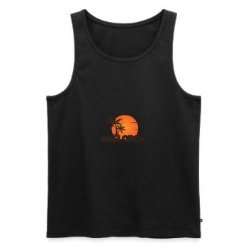 MALLORCA SUNSET - Männer Premium Bio Tank Top - Schwarz - Vorne - Michal (187cm)