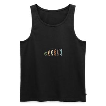 Funny Retro Evolution Of Man Golf - Männer Premium Bio Tank Top - Schwarz - Vorne - AI Model Male 178 light (178cm)