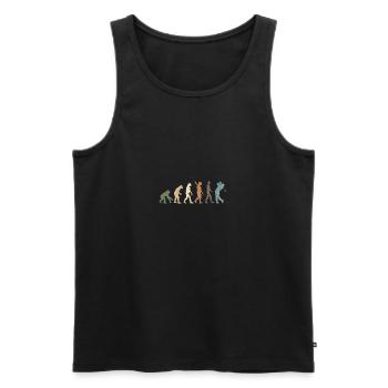 Funny Retro Evolution Of Man Golf - Männer Premium Bio Tank Top - Schwarz - Vorne - AI Model Male 178 light (178cm)