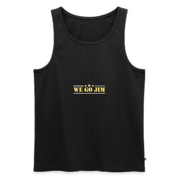 We Go Jim Workout Pump Cover Gym - Männer Premium Bio Tank Top - Schwarz - Vorne - AI Model Male 178 light (178cm)