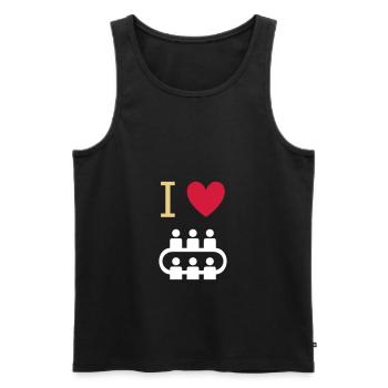 ★ Design colors changeable ★ I love meetings - Men's Premium Organic Tank Top - black - Front - AI Model Male 178 light (178cm)