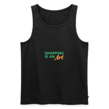 Shopping is an art - Männer Premium Bio Tank Top - Schwarz - Vorne - AI Model Male 178 light (178cm)