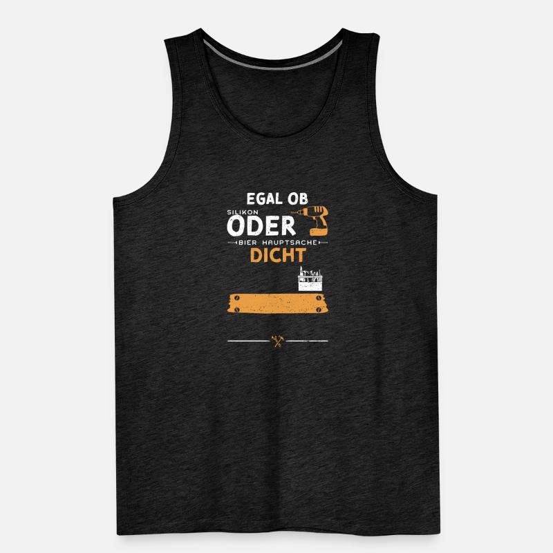 Egal Ob Silikon Oder Bier Haupts... Männer Premium Bio Tank Top