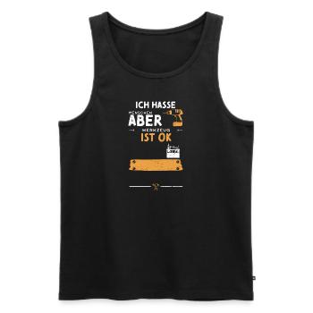 Ich Hasse Menschen Aber Werkzeug... - Männer Premium Bio Tank Top - Schwarz - Vorne - Michal (187cm)