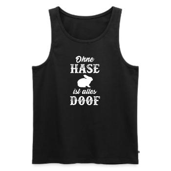 Hase lustig Spruch lustige Sprüche alles doof - Männer Premium Bio Tank Top - Schwarz - Vorne - AI Model Male 178 light (178cm)
