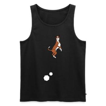 Boxer Hundesprünge - Männer Premium Bio Tank Top - Schwarz - Vorne - AI Model Male 178 light (178cm)