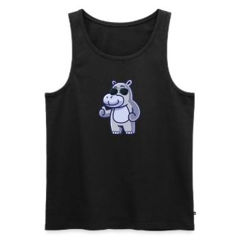 Cool Sunglasses Hippo Animal Gift Hippo - Men's Premium Organic Tank Top - black - Front - AI Model Male 178 light (178cm)