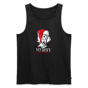 Santa Magyar Vizsla Merry Christmas Dogs Wilsigns - Men's Premium Organic Tank Top - black - Front - Michal (187cm)