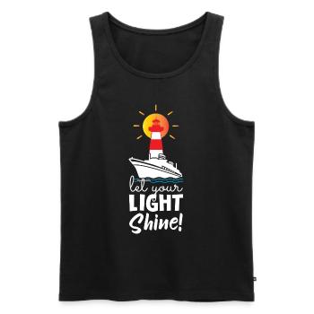 Laissez briller votre lumière Phare - Débardeur bio Premium Homme - noir - Devant - Michal (187cm)