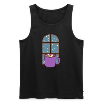 Winter Chocolate Cozy Winter Season Books Reading - Men's Premium Organic Tank Top - black - Front - Michal (187cm)
