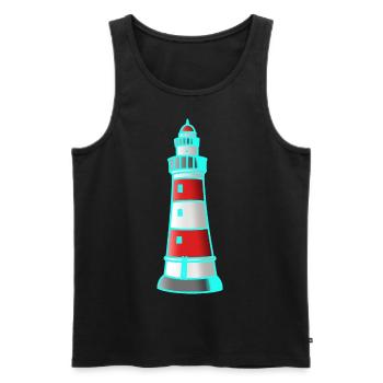 Leuchtturm Nautik Seefahrt Maritim Xmas - Männer Premium Bio Tank Top - Schwarz - Vorne - Michal (187cm)