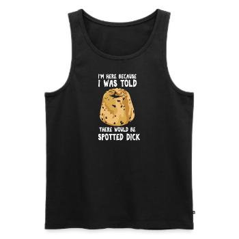 Mir wurde gesagt, dass es einen gefleckten Schwanz - Männer Premium Bio Tank Top - Schwarz - Vorne - AI Model Male 178 light (178cm)