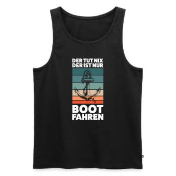 Boot Segeln Segelboot Geschenk - Männer Premium Bio Tank Top - Schwarz - Vorne - Michal (187cm)