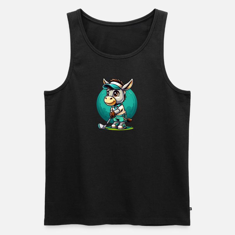 Golfspielender Esel Mit Schläger - Männer Premium Bio Tank Top - undefined