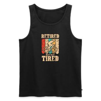 Retired but not tired. - Men's Premium Organic Tank Top - black - Front - AI Model Male 178 light (178cm)