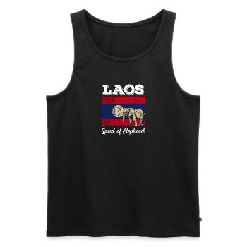 Laos Laote Laoten Flagge Elefant Lao I Geschenk - Männer Premium Bio Tank Top - Schwarz - Vorne - Michal (187cm)