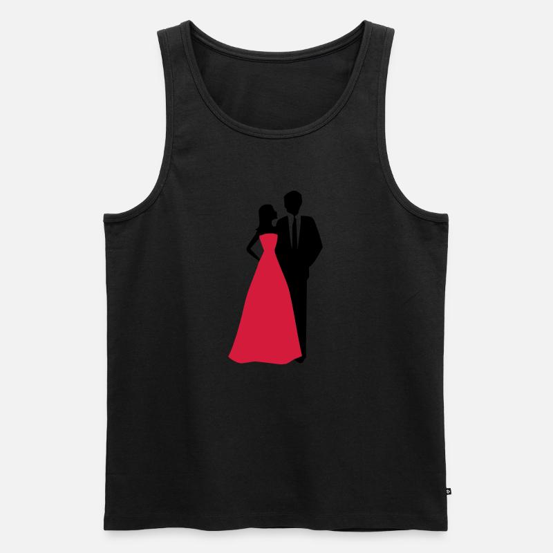 Hochzeit, Paar, Braut, Bräutigam - Männer Premium Bio Tank Top - Schwarz
