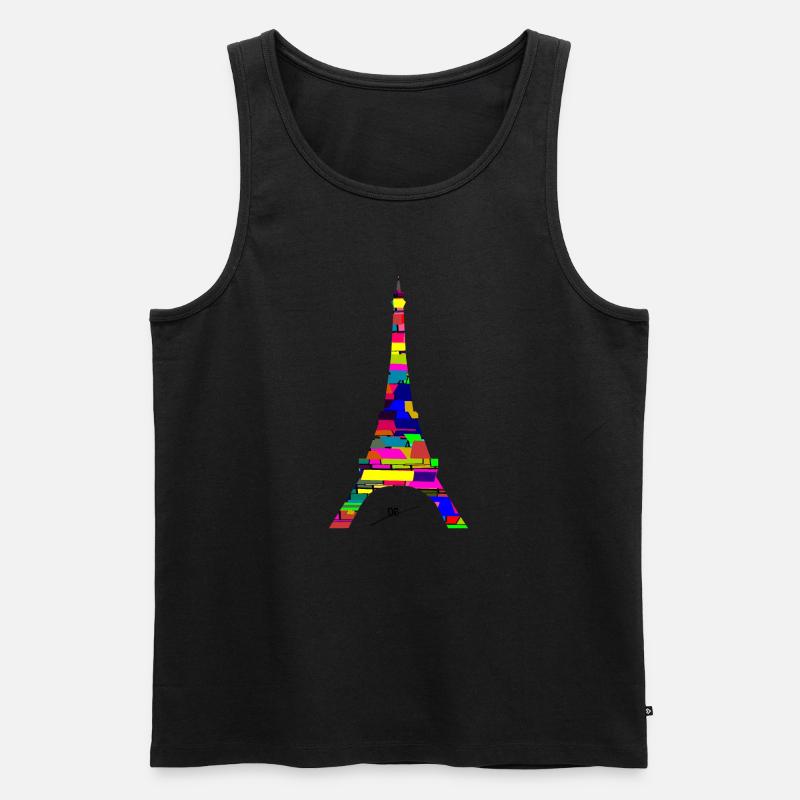 Eiffel Kunst - Männer Premium Bio Tank Top - Schwarz