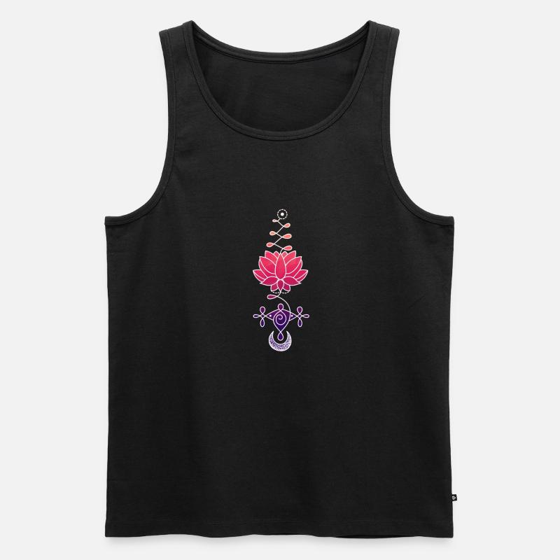 Ätherisches Lotusblütensymbol - Männer Premium Bio Tank Top - Schwarz