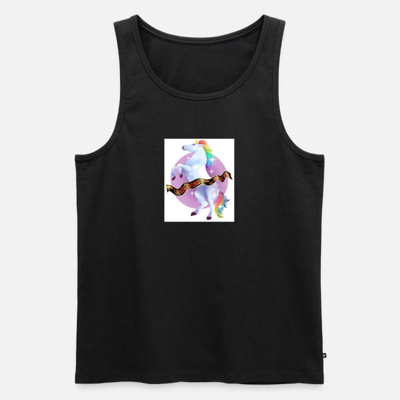 als Einhörner die Erde beherrschten - Männer Premium Bio Tank Top - Schwarz